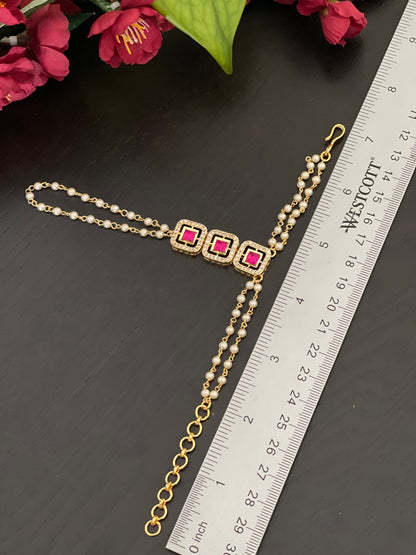 A pair of simple AD bracelet/A Pair of Haathphool / pearl bracelet/ Bracelet/hand harness/ hath panja/Haathphool /bracelet Combo